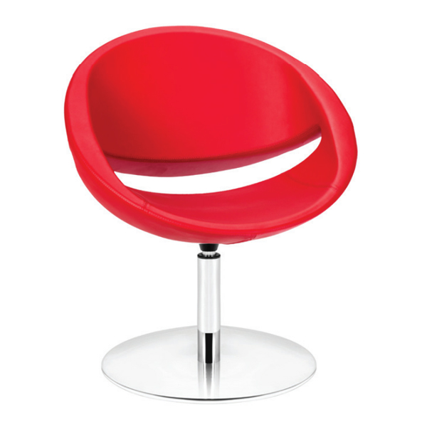 صندلی کانتر LIMA داتیس مدل SL30K دارای روکشی قرمز رنگ است که نشیمن و پشتی متصل بهم یا یک تکه دارد.