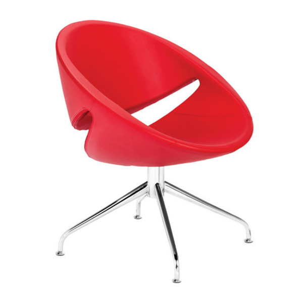 صندلی LIMA داتیس مدل SL30Sدارای روکشی قرمز رنگ است که نشیمن و پشتی متصل بهم یا یک تکه دارد.