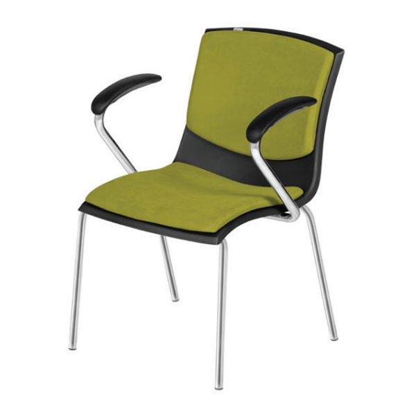 صندلی PRIMA داتیس مدل SV355دارای پایه های کروم و تشک در کف و پشت به رنگ سبز می باشد. این محصول دارای چهار عدد پایه است.