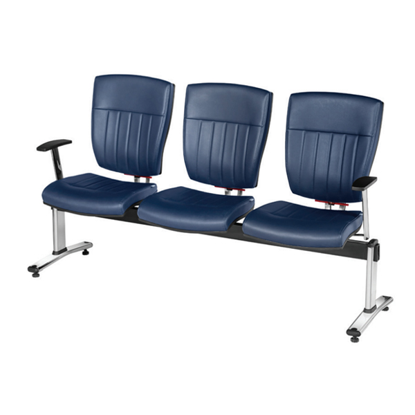 صندلی انتظار PONTE داتیس مدل WP747Pدارای روکشی آبی رنگ و پایه های ثابت است. این صندلی در تعداد سه نفره ساخته شده است.