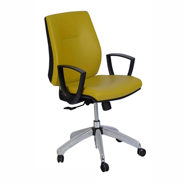 صندلی کارشناسی FLUTE داتیس مدل XF460Pدارای روکشی زرد رنگ با پایه های پنج پر است. این محصول دو دسته در طرفین دارد.