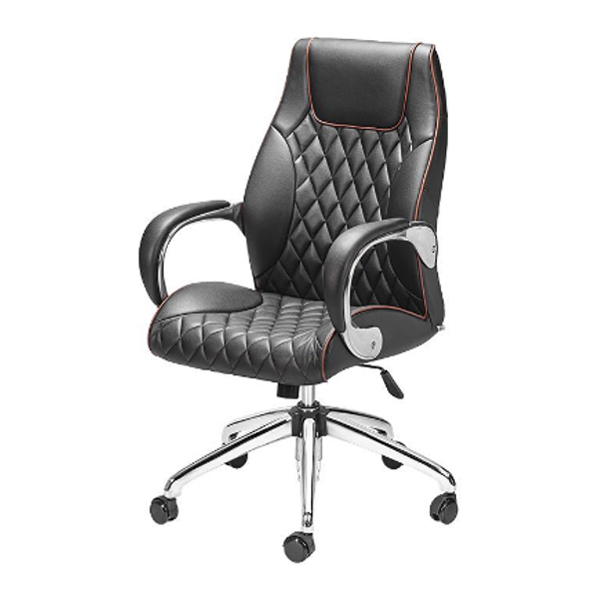 صندلی کارشناسی LUX داتیس مدل XL850دارای پایه های پنج پر است که دو دسته در طرفین و روکشی مشکی رنگ دارد.