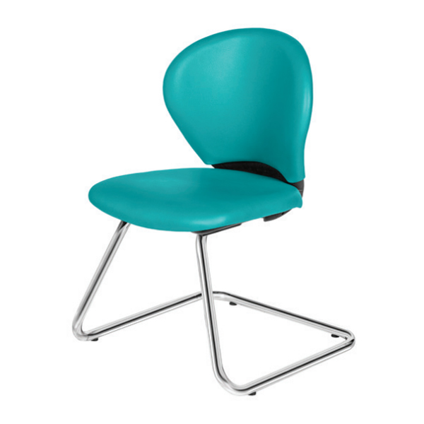 صندلی کنفرانس ROMA داتیس مدل CR425X دارای تشک کف و پشت به رنگ آبی است که پایه ی ثابت یو شکل و بدون دسته می باشد.