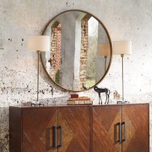 آینه کنسول به رنگ قهوه ای چوبی