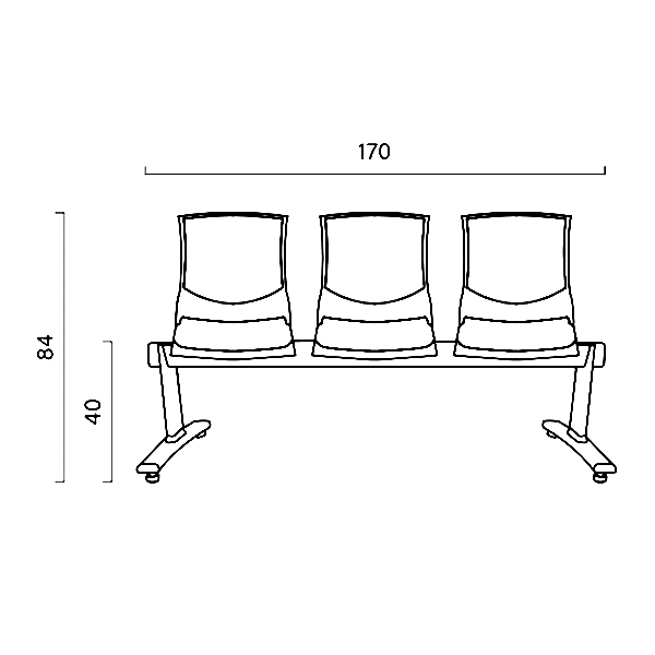 صندلی انتظار VENTO مدل WV355X از برند داتیس را می توانید در ابعاد دو نفره، سه نفره و چهار نفره برای خودتان خریداری نمایید.