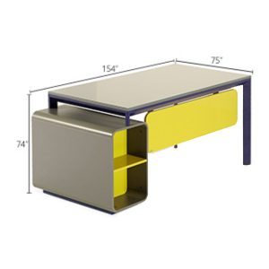 ابعاد میز کارمندی جلیس مدل نکا Gکه شامل طول و عرض و ارتفاع است.