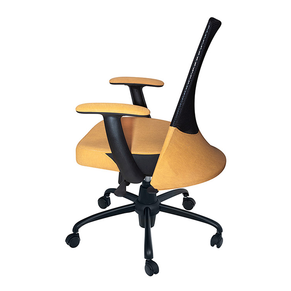 صندلی کارمندی بامو مدل 520E دارای پشتی مش مشکی کرم-نشیمن کرم