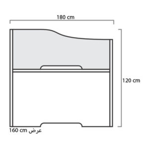 میز کانتر بانکی میکرون مدل BC-01 ابعاد در واحد سانتی متر