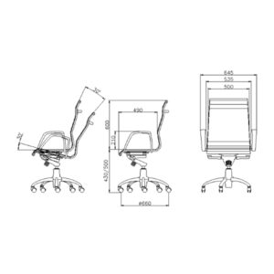 ابعاد صندلی معاونتی لیو مدل D82t