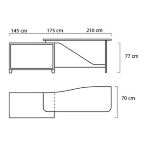 ابعاد میز کارمندی میکرون مدل EM-01