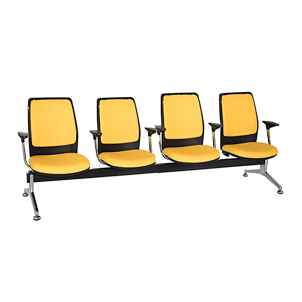 صندلی انتظار چهار نفره راحتیران مدل WF 650 با رنگ زرد