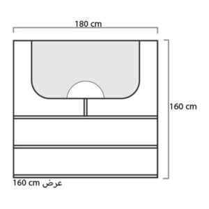 ابعاد میز کانتر بانکی میکرون مدل BC-02 در واحد سانتی متر