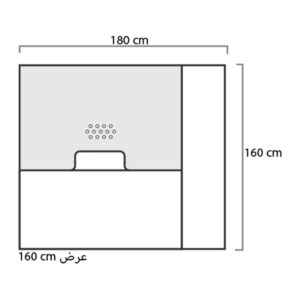 ابعاد میز کانتر بانکی میکرون مدل BC-03 در واحد سانتی متر