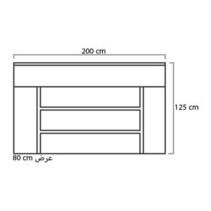 ابعاد میز پذیرش میکرون مدل R-08 در واحد سانتی متر