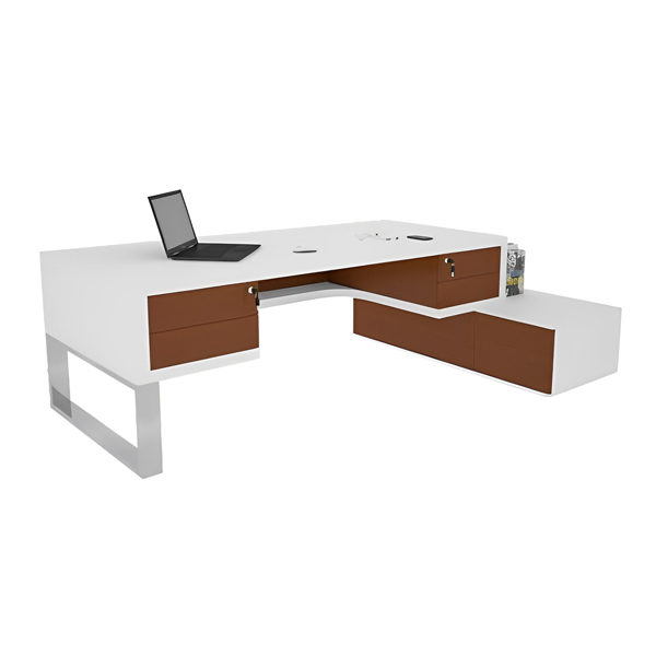 میز مدیریت میکرون مدل M-09 در دو رنگ گردویی و سفید