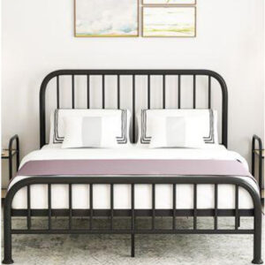 تخت خواب دو نفره دیاکو صنعت مدل فلزی m22 با رنگ مشکی-بالش-تشک