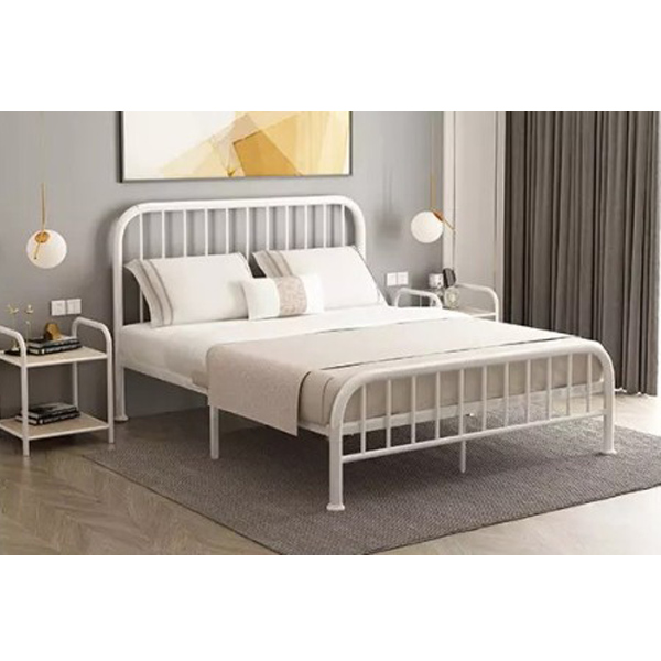 تخت خواب دو نفره DS مدل فلزی m22 با رنگ سفید