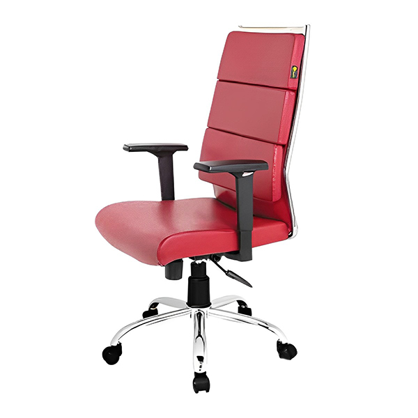 صندلی کارشناسی راحتیران مدل S 8001 با دسته های تنظیمی و رنگ قرمز
