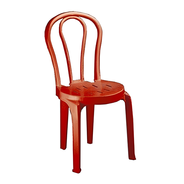 صندلی پلاستیکی بدون دسته 832 ناصر پلاستیک با رنگ قرمز