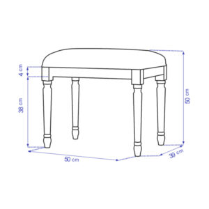 ابعاد صندلی آرایش تولیکا مدل النا
