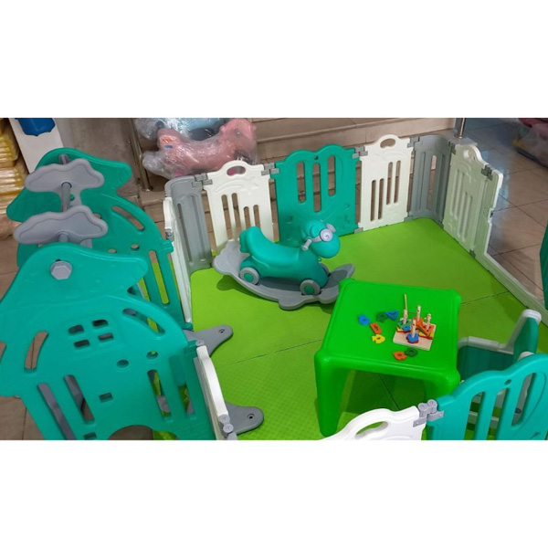 خانه بازی کودک ساحل مدل ماشروم در رنگ های سبز و سفید