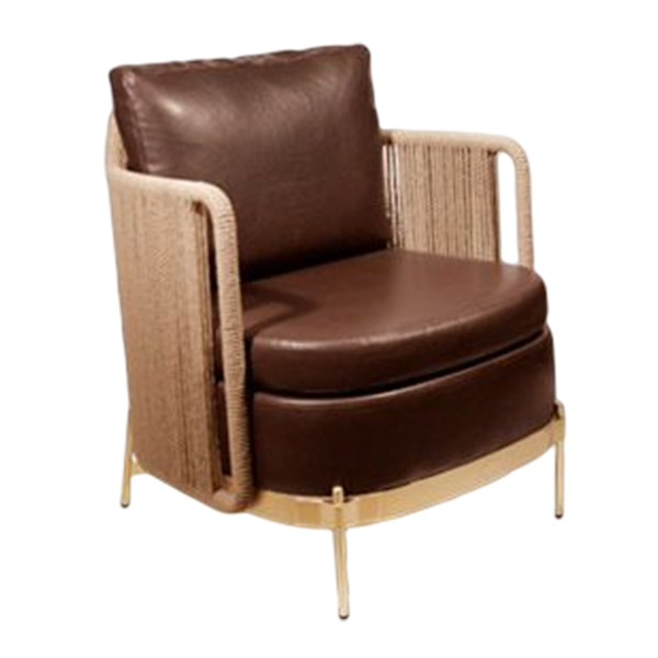 صندلی رستورانی جهانتاب مدل تیاگو با روکش پارچه قهوه ای
