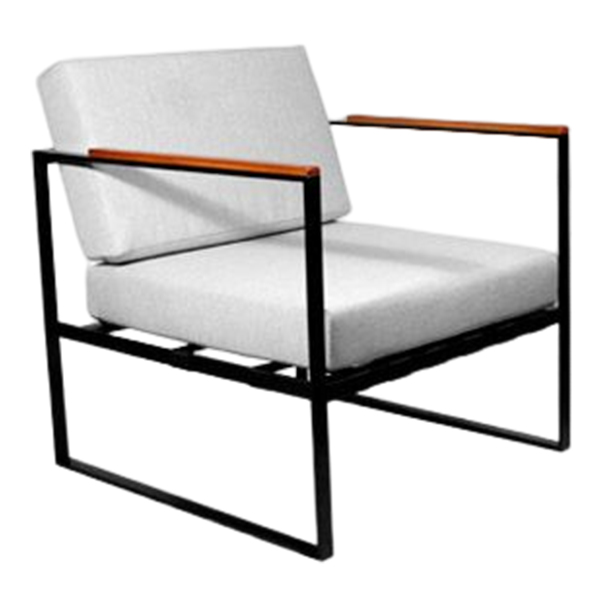 صندلی رستورانی جهانتاب مدل لارن با رنگ سفید و استراکچر فلزی