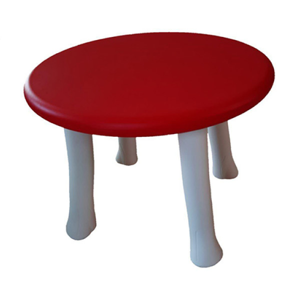 میز کودک ساحل مدل گرد با رنگ قرمز و پایه های سفید