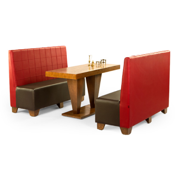کاناپه رستورانی جهانتاب مدل کارتل W با رنگ قرمز