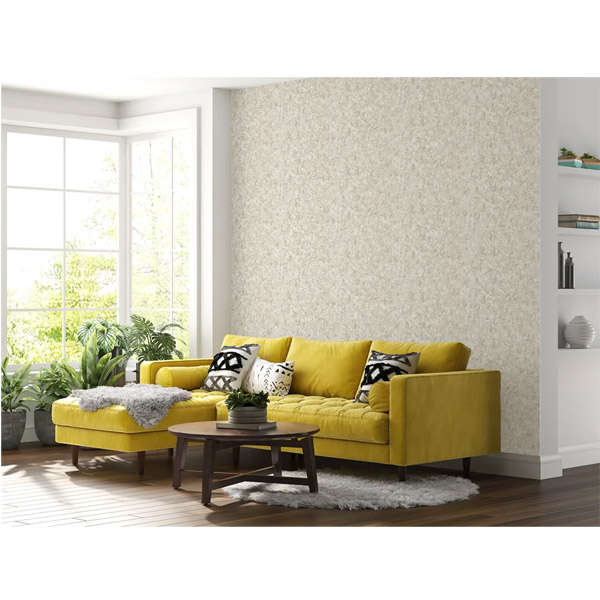 مبل راحتی زرد-کاغذ دیواری سفید طرح گل
