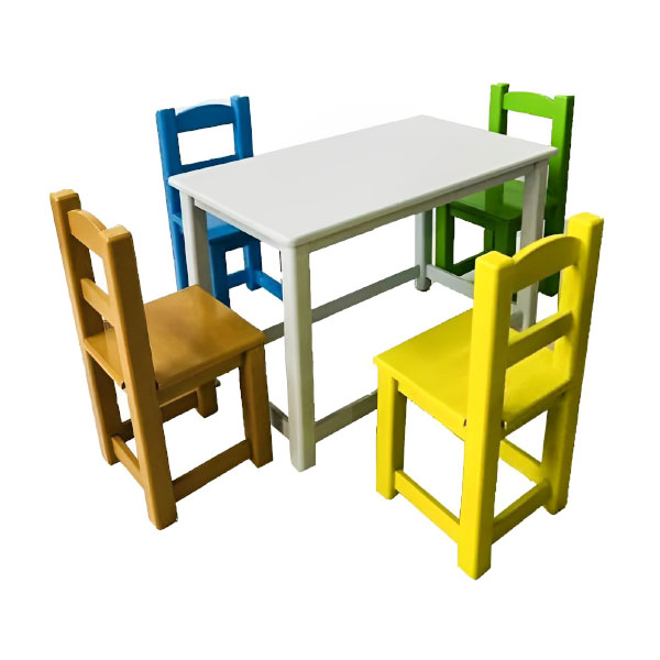 میز و صندلی ساحل مدل رنگی 4 عدد صندلی و یک عدد میز