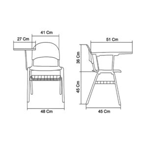 ابعاد صندلی آموزشی Metal Plast نظری مدل 530B