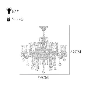 ابعاد لوستر 10 شعله چشمه نور مدل S3559/5+5