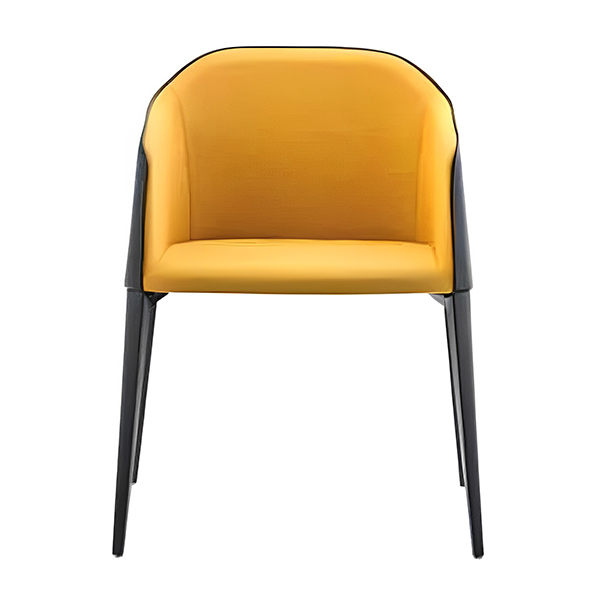 صندلی دسته‌دار نظری مدل نایس N301 رنگ خردلی از نمای روبه‌رو