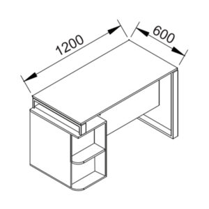 ابعاد میز کارمندی تراست مدل Henza 120