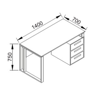 ابعاد میز کارمندی تراست مدل Henza 140
