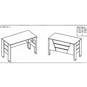 سایز و ابعاد میز کارمندی تیران برند نوژن