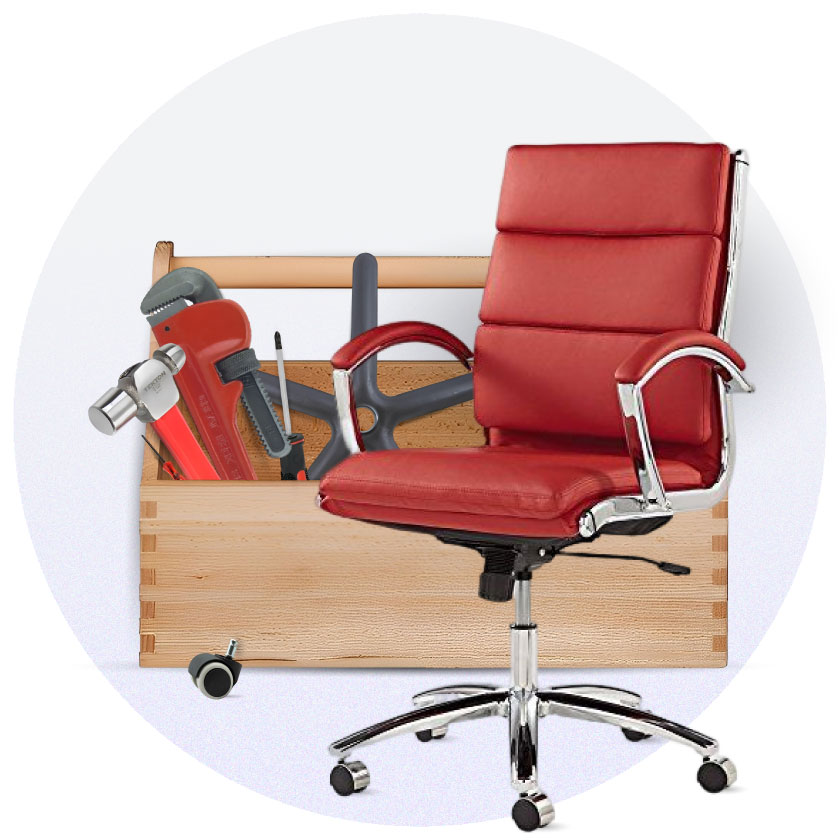 آیکون قطعات یدکی صندلی اداری و پایه و چرخ صندلی و تعمیرات انواع صندلی اداری