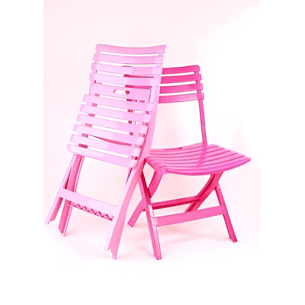 صندلی بدون دسته پلاستیکی تاشو رنگ صورتی