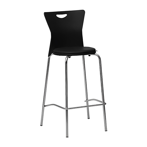 صندلی کانتر تشک دار وگا نظری مدل P591 رنگ مشکی از نمای جلو