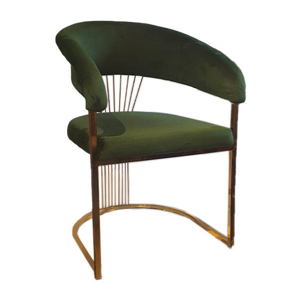 صندلی اپن مدل سزار با روکش پارچه سبز رنگ