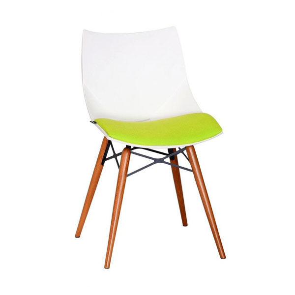 قیمت و خرید صندلی پلاستیکی بدون دسته پایه چوبی شل نظری مدل P831WR