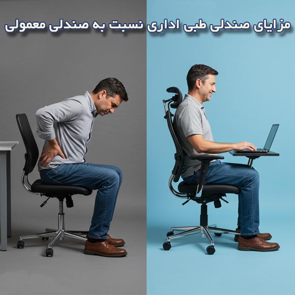 مزایای صندلی طبی اداری نسبت به صندلی معمولی