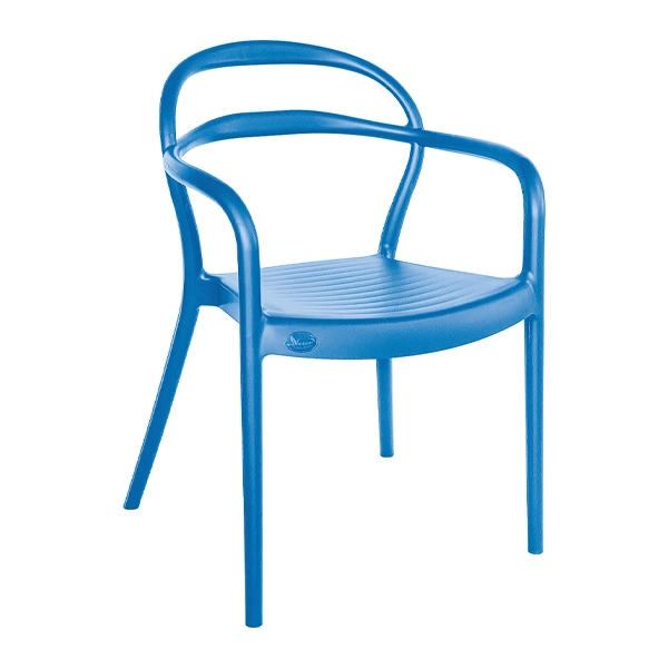 صندلی پلاستیکی دسته دار آبی