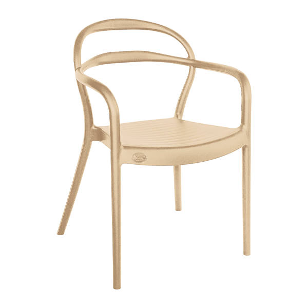 صندلی پلاستیکی دسته دار کرم