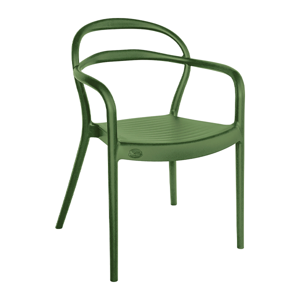 صندلی پلاستیکی دسته دار زیتونی