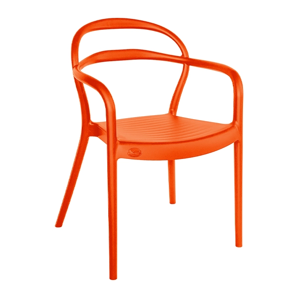 صندلی پلاستیکی دسته دار نارنجی