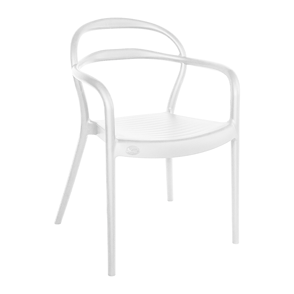 صندلی پلاستیکی دسته دار سفید