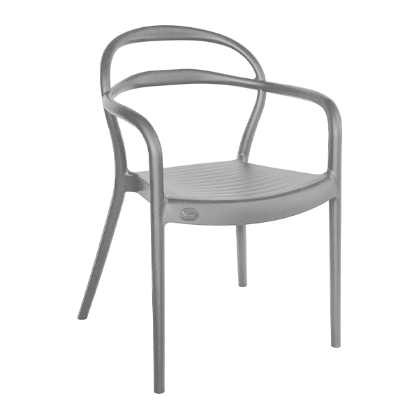 صندلی پلاستیکی دسته دار طوسی