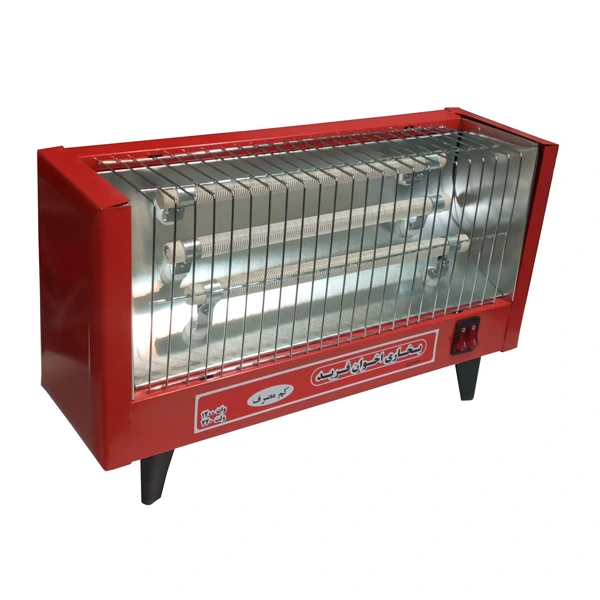 بخاری برقی 3 شعله رنگ قرمز با پایه های مشکی